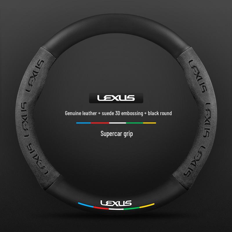 Lexus Steering Wheel Cover: Genuine Leather & Suede for UX, NX, RX, LX, CT