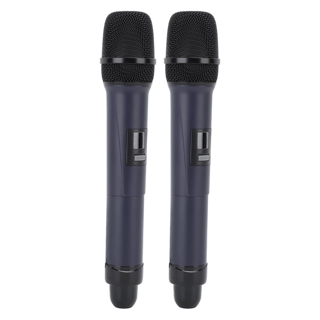 Wireless Microphone Karaoke Mic Dual Handheld Dynamic System with Rechargeable Receiver for Party Church Meeting