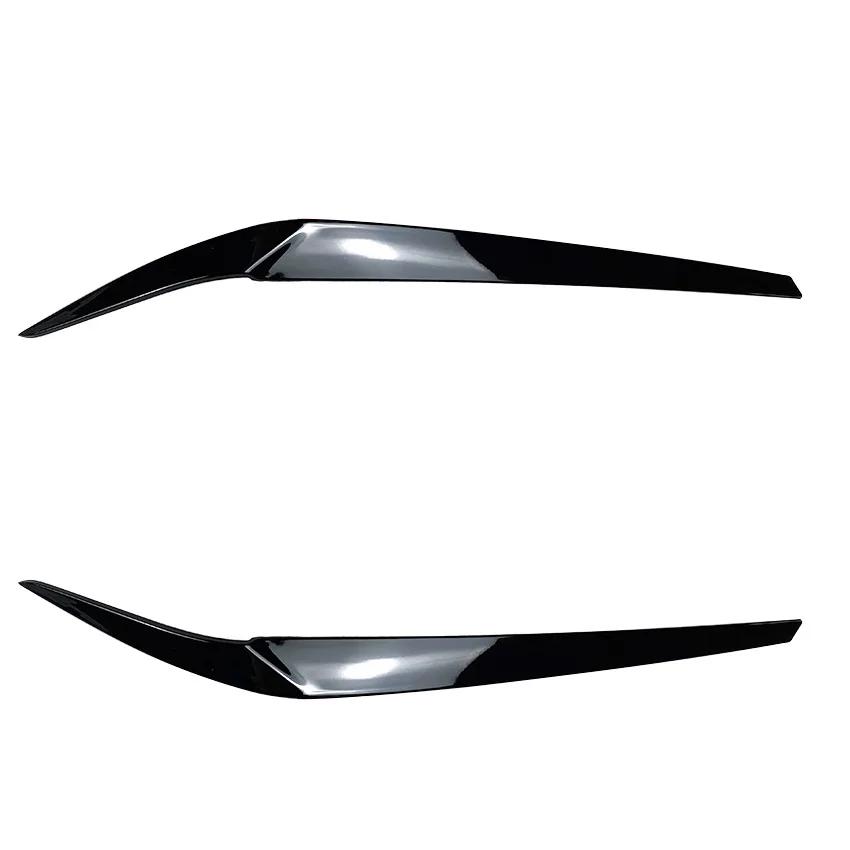 

2Pcs Car Headlight Lamp Eyebrows Cover Trim Stickers For BMW 5 Series G30 525i 530i 2017- Model ABS Material Car Accessories Piano Black