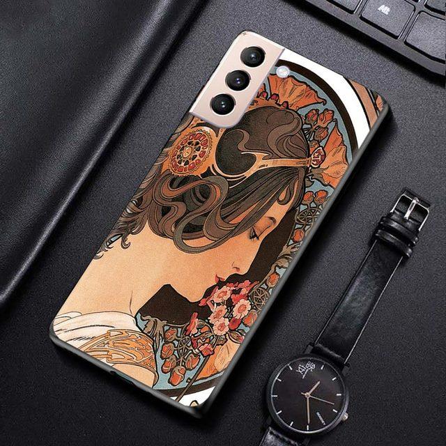 Etui na Samsung Galaxy S21 S20 S10 S9 S8 Plus Ultra 5g S10lite S10e S7edge S20 S21 Fe Etui Plakat Artystyczny Alphonse Mucha Slim