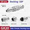 10Set GX20 Docking 2/3/4/5/6/7/8/9/10 Pin Male Female Butting Wire Cable Circular Aviation Socket Plug Panel Connector