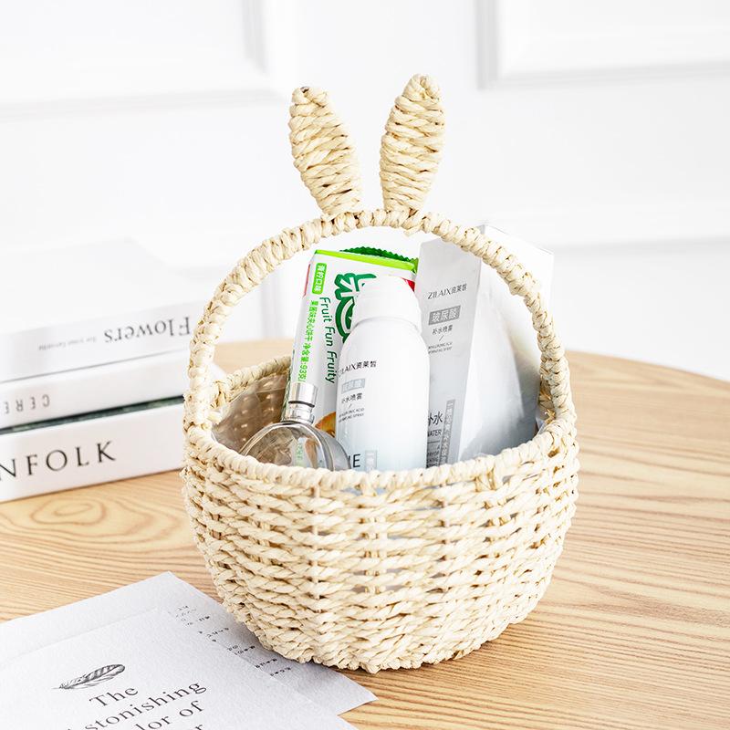 Large Cartoon Rabbit Ear Storage Basket Multifunction Organizer Bin for Laundry Easter Egg Gathering and Toy Room