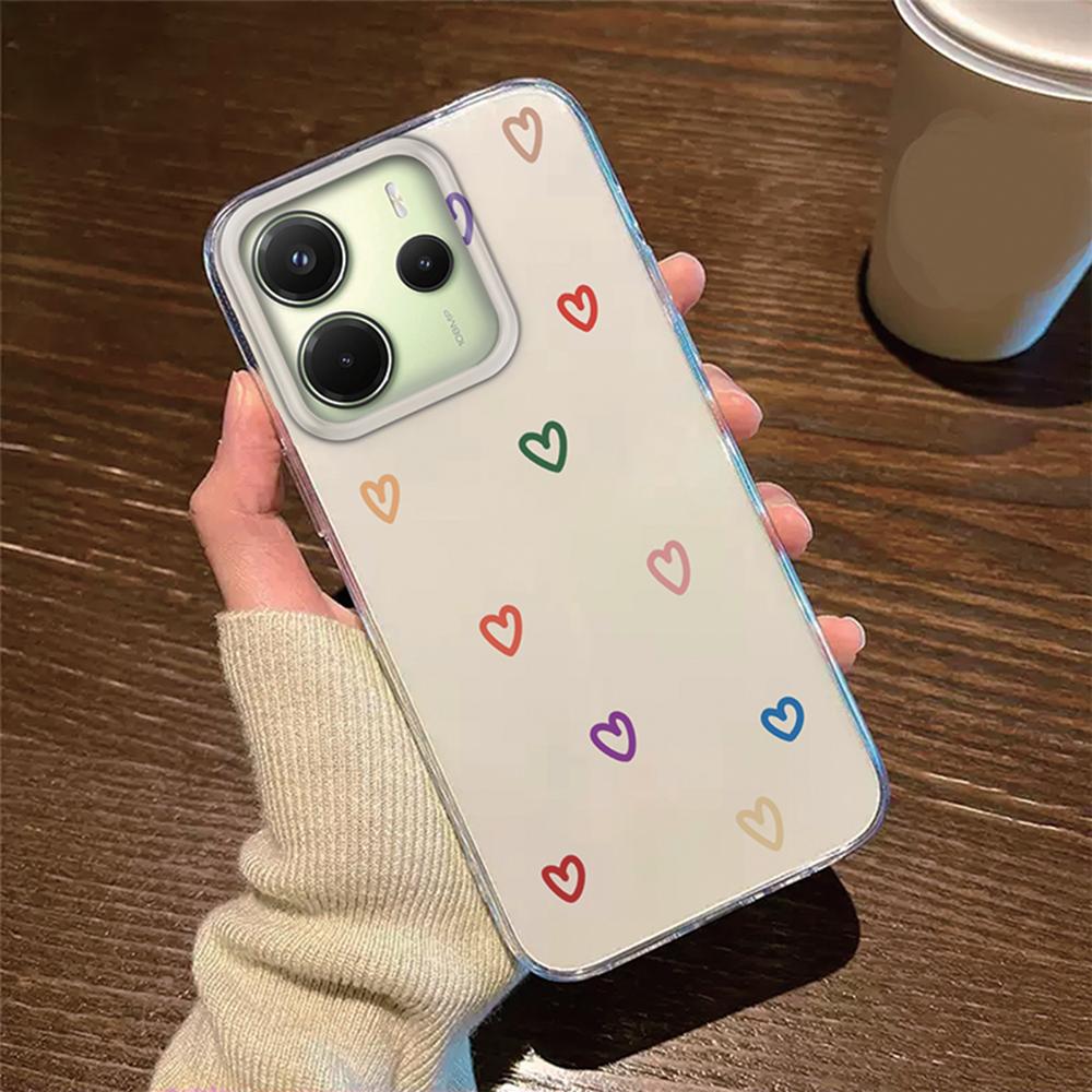 

Love Heart Artistic Marble Couple Phone Case For Xiaomi Redmi 14C Note 14 Pro Clear Transparent Shockproof Daisy Flower Cover Redmi NOTE 14 5G