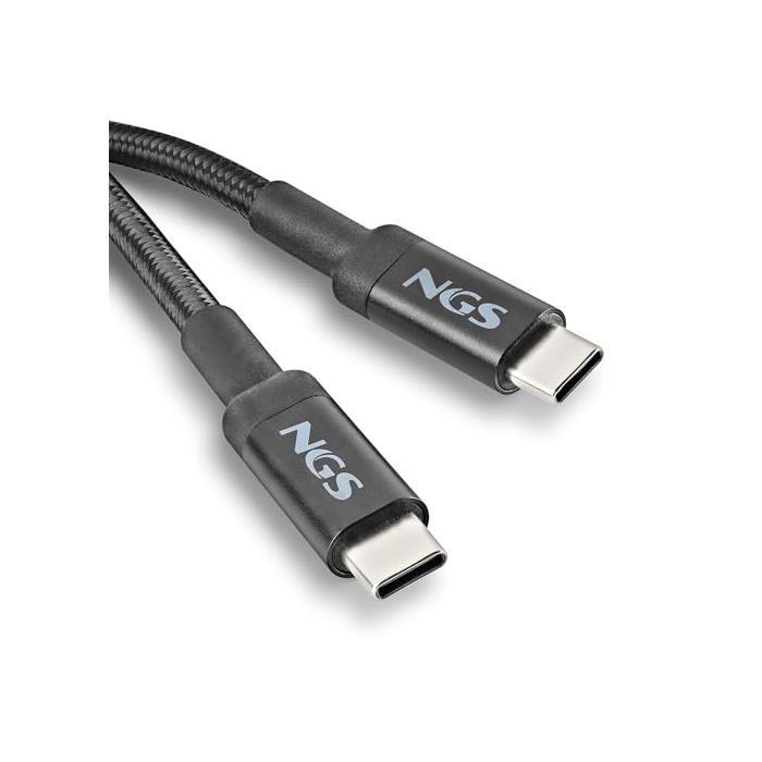 NGS KNOT 65W-2 : kabel USB C do Type-C o długości 2 m do szybkiego ładowania urządzeń do 65 W. Wysoka kompatybilność. Czarny.