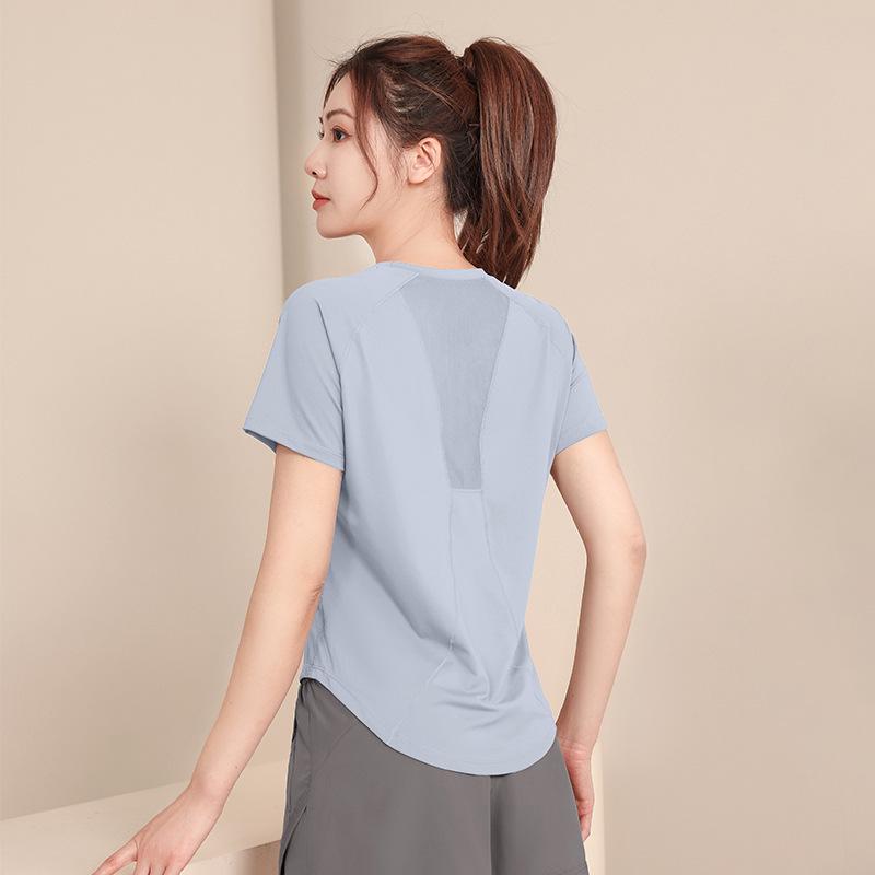 Women's High-End Short-Sleeve Sport T-Shirt & Fitness Set - Breathable, Quick-Drying Yoga and Running Wear