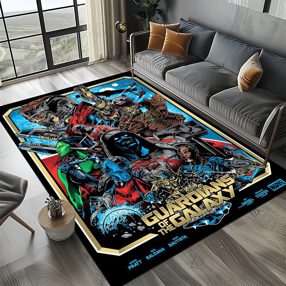 Tapete Cartoon 27 Estilos Guardiões da Galáxia Marvel para Decoração de Sala de Estar Quarto, Tapete de Chão Infantil Antiderrapante para Sofá Capacho
