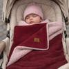 Warm Lambswool Baby Blanket for Stroller, Gondola, Thick Winter Burgundy