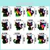 Cat Diy Scratch Card Party Decor With Colorful Hanging For Birthday Celebration And Kids Event