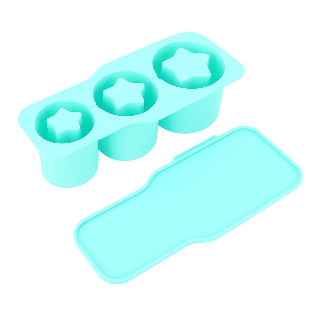 Silicone Ice Cube Tray for Universal Tumbler Cup 20 30 40oz 3 Star Shaped Hollow Ice Mold Maker