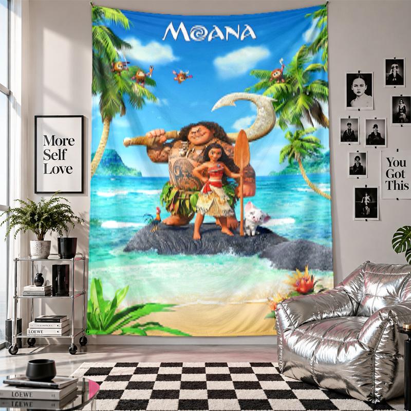 Wall TapestryMoana Cartoon Art Hanging Cloth Decorative Background Cover for Room Decoration
