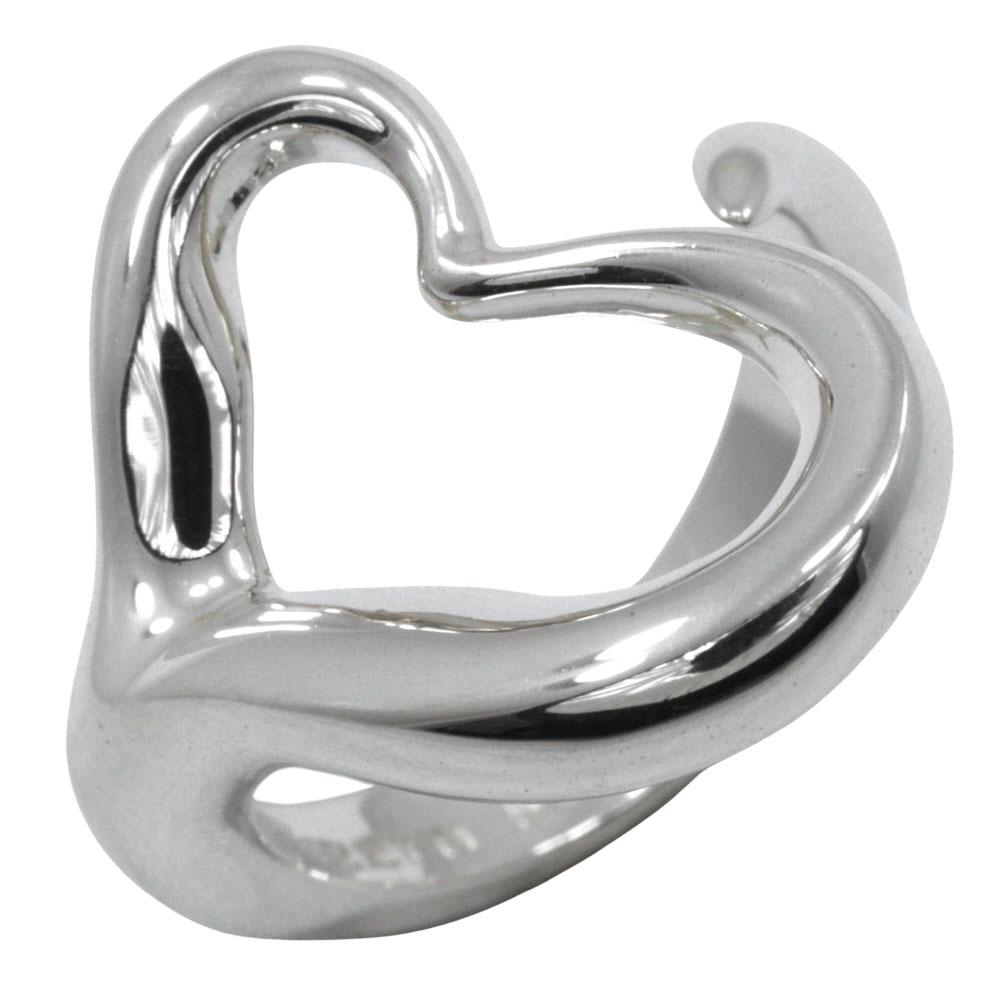 

TIFFANY&Co. Open heart Ring Elsa Peretti Silver925 #5.4(US Size) heart 5.6g Women Used