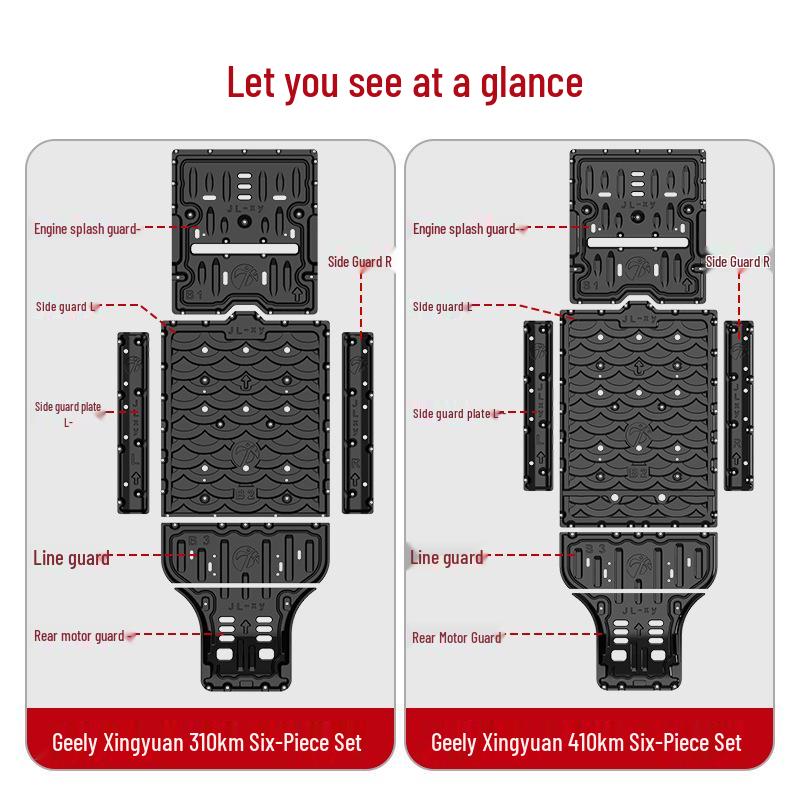 Geely Xingyuan Chassis & Battery Guard Plates: Protects Xingyuan 410/310 wiring and motor with underbody armor.