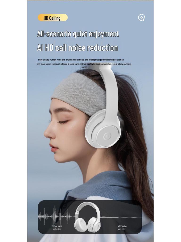 Trendy Over-Ear Bluetooth Headphones with Heavy Bass for Sports & E-sports