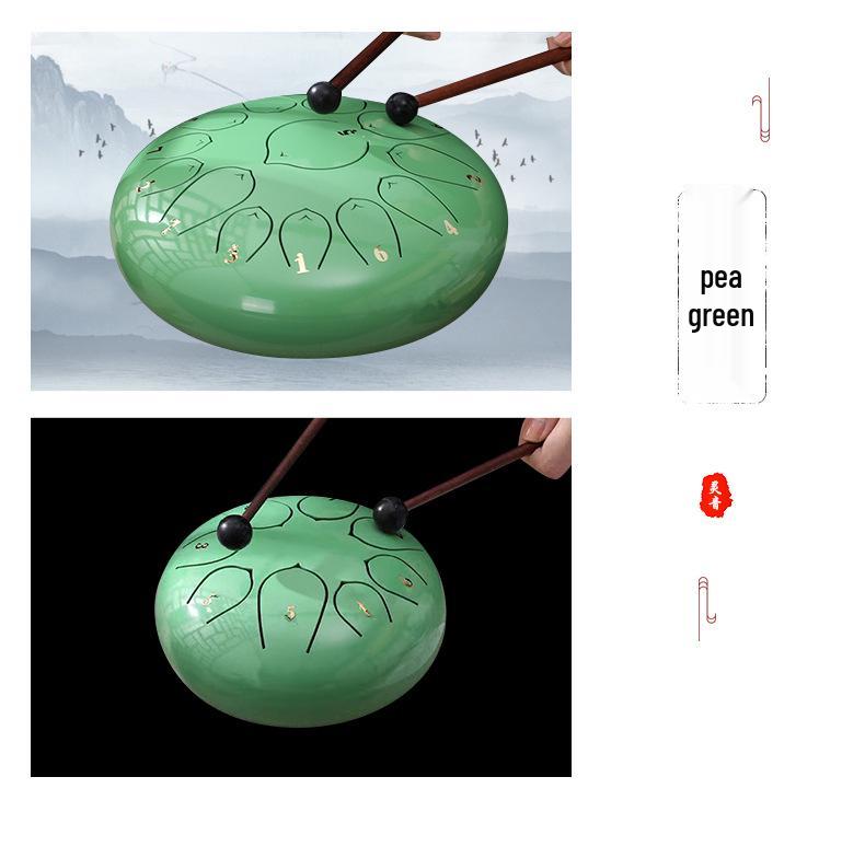 Chinese Style 13-Tone Lotus Steel Tongue Drum (12-inch): Ethereal Children's Educational Percussion Instrument