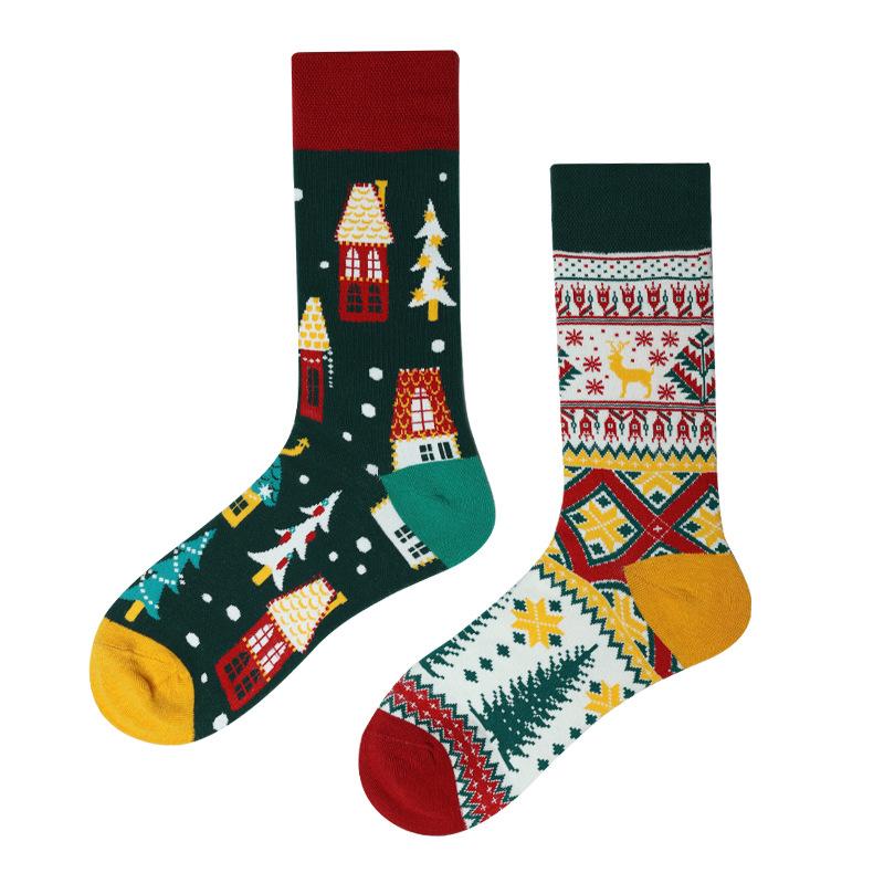 Original Design AB Mandarin Duck Asymmetric Socks Ins Street Cartoon Creative Animal and Plant Fruit Fashion Sports Cotton Socks