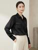 Women's Long Sleeve Heavyweight Mulberry Silk Square Neck Shirt - 2026 Spring Collection, White