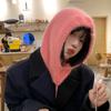 Balaclava Hat Women's Autumn and Winter Rabbit Fur Warm Thickened Scarf Integrated Hat Wool Headgear Headgear Headgear