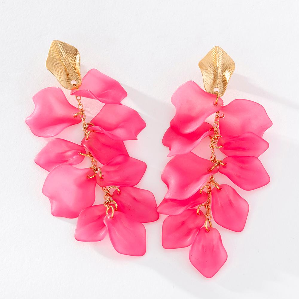 

Pinkdudu модные 4 цвета акриловые серьги-капли с лепестками роз романтические очаровательные висячие серьги с цветком для женщин ювелирные изделия PD1246 розы красного