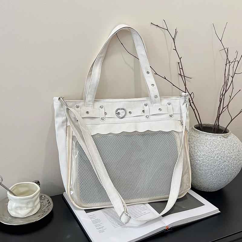 

Однотонный нишевый дизайн Большая вместимость Однотонный прозрачный дизайн Улучшенная текстура Эстетичная легкая наплечная сумка-мессенджер