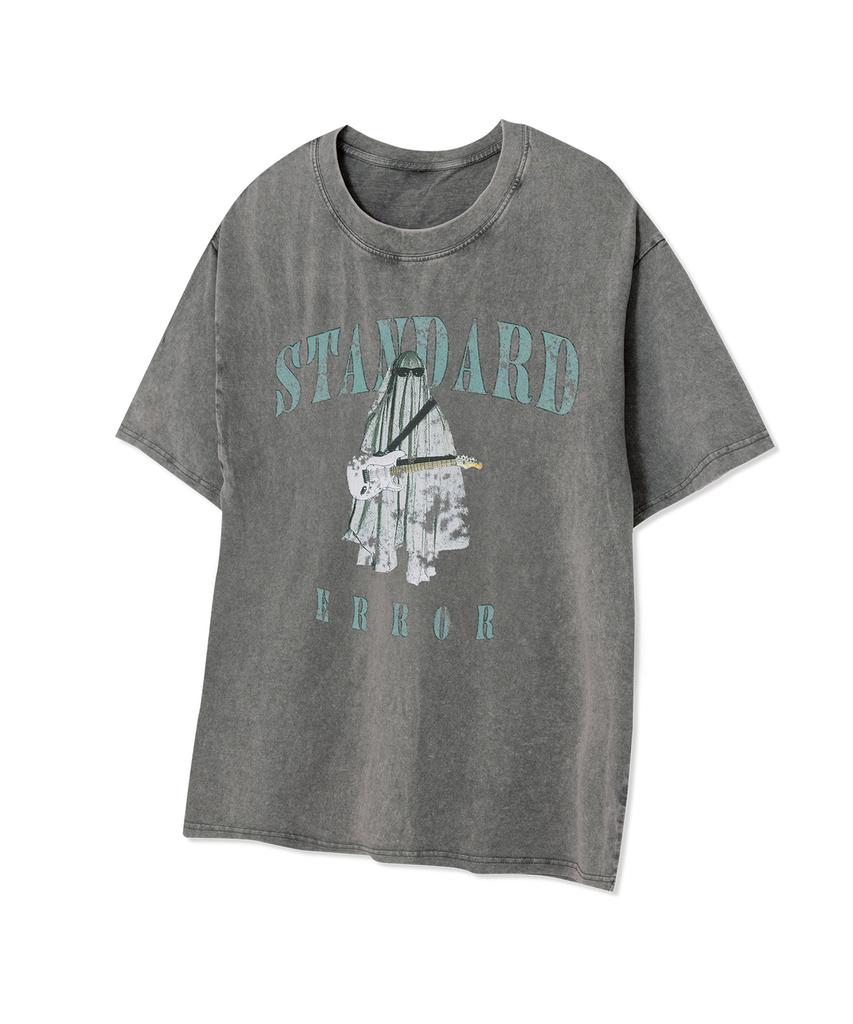 STANDARDERROR 87-Stan254 Phantom Rhythm Crack Pigment Short Sleeve T-Shirt (5 Colors) (Type A)