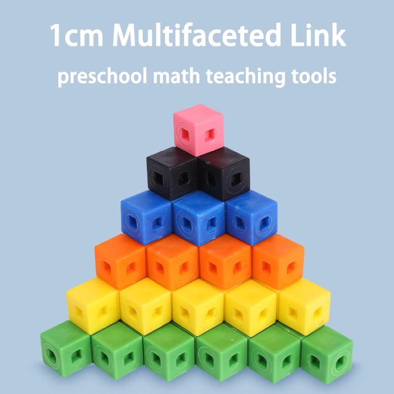 Linking Cubes Montessori Math Toys Number Blocks Learning Decimal Counter Teaching Aids Sensory Educational Toy For Children