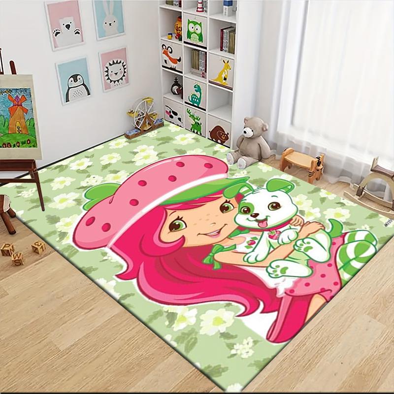 1Pc Strawberry Shortcake Fantasy Carpet Rug Customizable Soft Washable Antislip Home Living Room Sofa Mats Personalized Rug 0917256