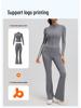 Yoga Flared Pants and Top Striped Slimming Sportswear Set