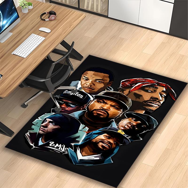 1pc Office Carpet, Anime Warrior Group Chair Rug, Living Room Printed Area Rug, Home Chair Floor Mat
