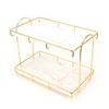 Bathroom Countertop Rack Large Capacity 2 Tiers Gold Bathroom Countertop Rack for Home Hotel
