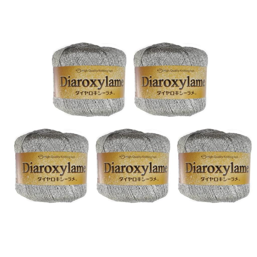Diamond Yarn Dialoxy Glitter Yarn 5 Balls Set Medium Thick Silver 25g Col.6901