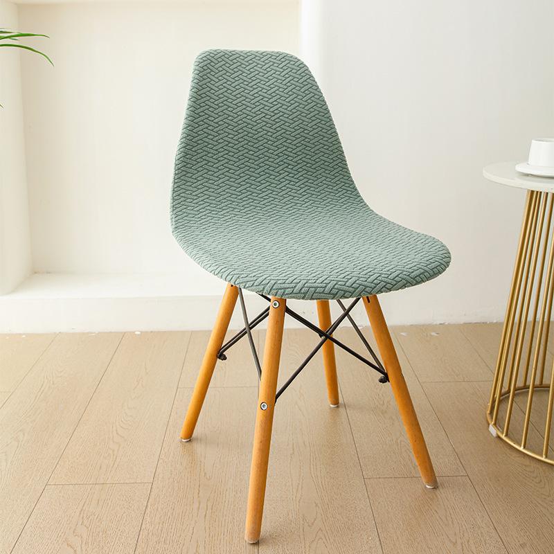 Elastic Stretch Curved Dining Room Chair Covers Jacquard Dining Chair Cover Stretch Short Back Chair Covers for Home Hotel Party