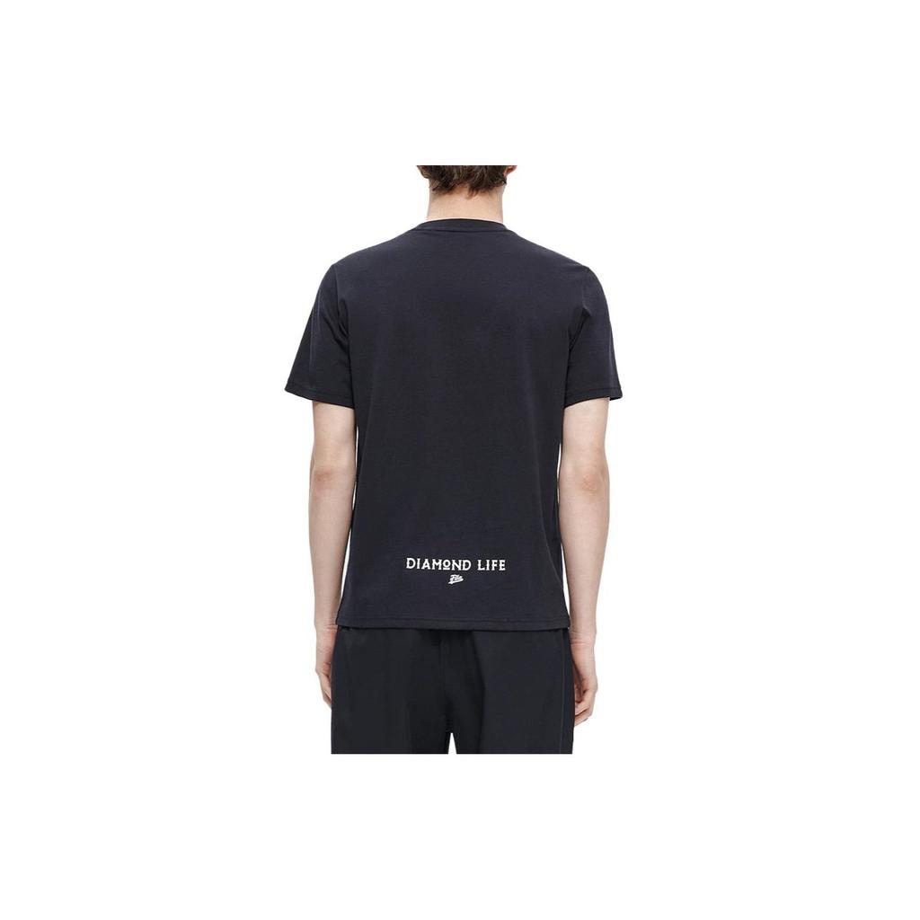 Fila Fusion Trendy Fashion Letter Print Round Neck Short Sleeve T-Shirt Men Tops Legendary-Blue T11M322113FNV