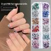 12-Grid Mini Nail Art Rhinestones, Colorful Irregular Champagne Crystals, Super Flash Flatback Nail Accessories.
