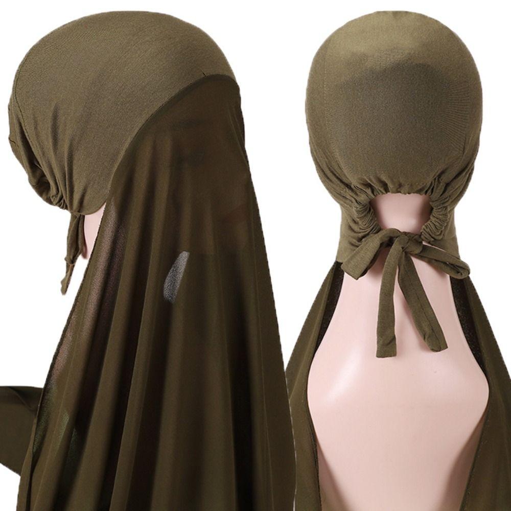 175*70cm Muslim Instant Hijab Chiffon Stretch Hijab Cover Comfortable Head Scarf  Cultural Wear