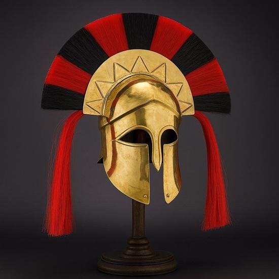 Korinthischer Helm – Antike griechische Kriegerrüstung für Cosplay, LARP, Sammler, handgefertigte Bronze-Replika – Geschenk