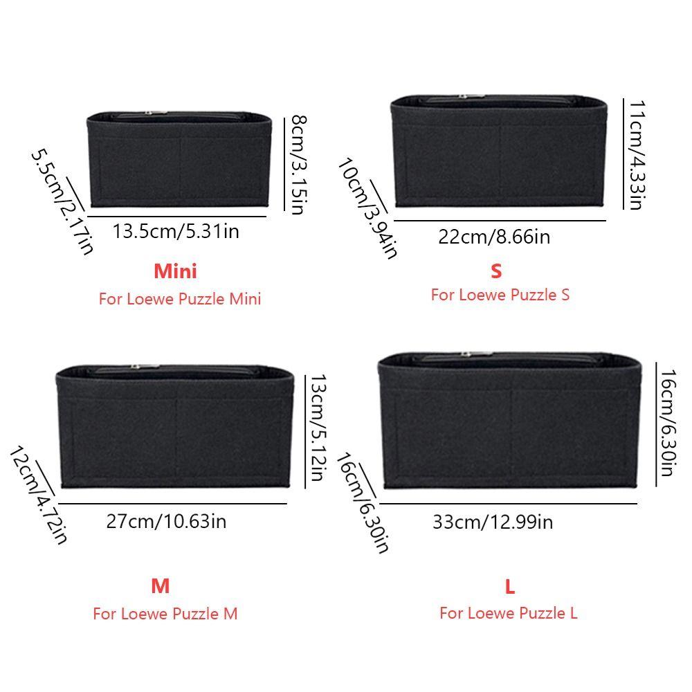 Felt Handbag Insert Bag Large Capacity Multi-Pocket Internal Bag Storage Organization Portable Purse Liner for Loewe Puzzle