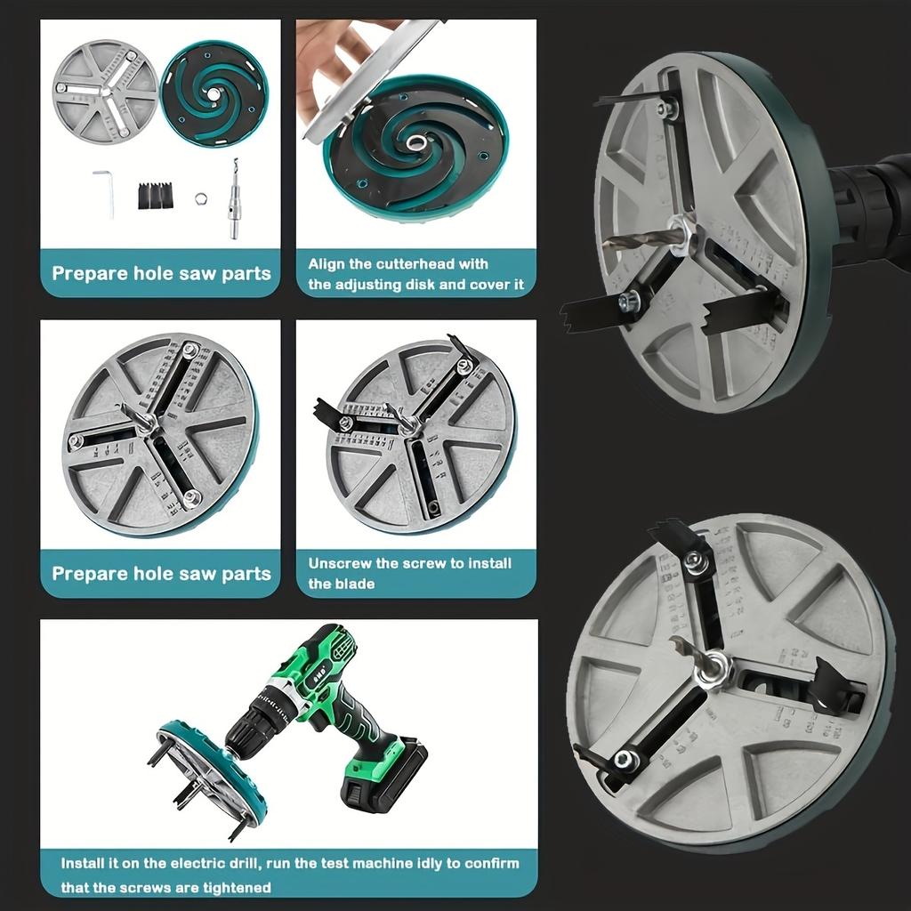 Adjustable Multifunctional Universal Hole Opener Diameter Woodworking Hole Adjustable Opener Diameter Hole Saw 45mm-130mm