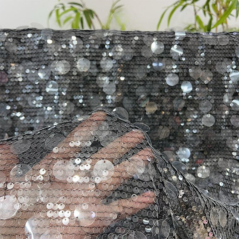 1/3yards Elastic Mesh Striped Sequin Embroidered Lace Fabric Bridal Wedding Dress Material Costume Decor Trim Shinny Material