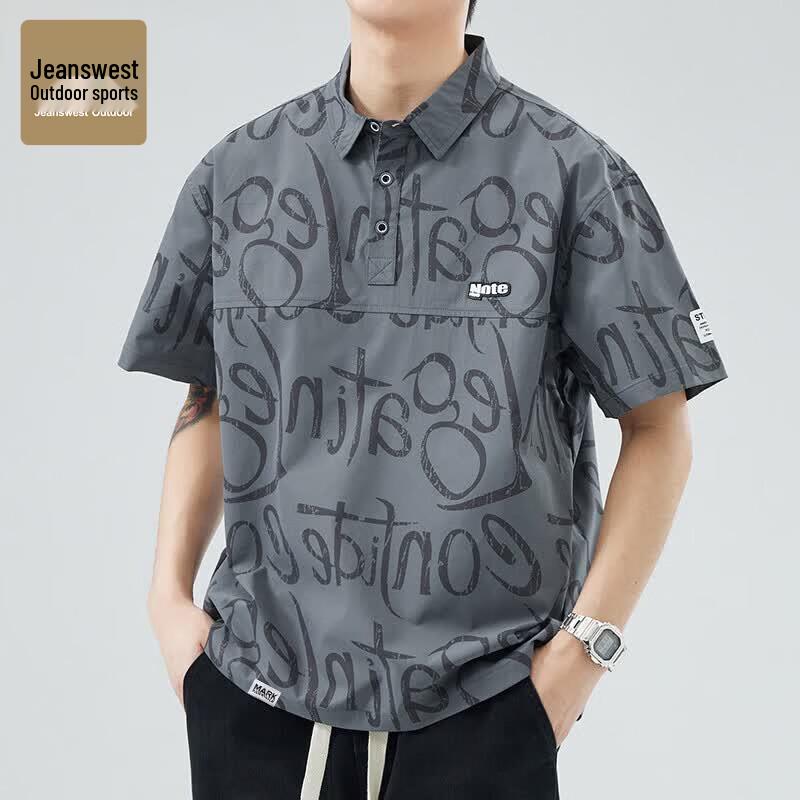 Jeanswest Outdoor Men s Plus Size Short-Sleeve Polo Shirt 4XL