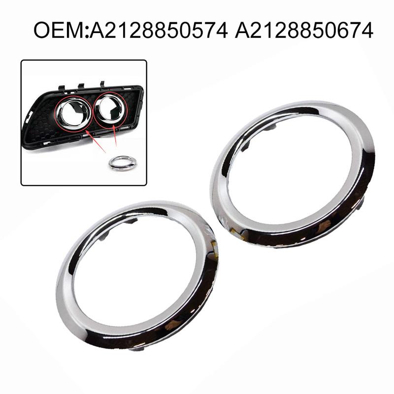 Front Fog Light Grille Trim Ring Replacement with Chrome Plating for Mercedes For W204 For W207 W212 W251 Bumper Use
