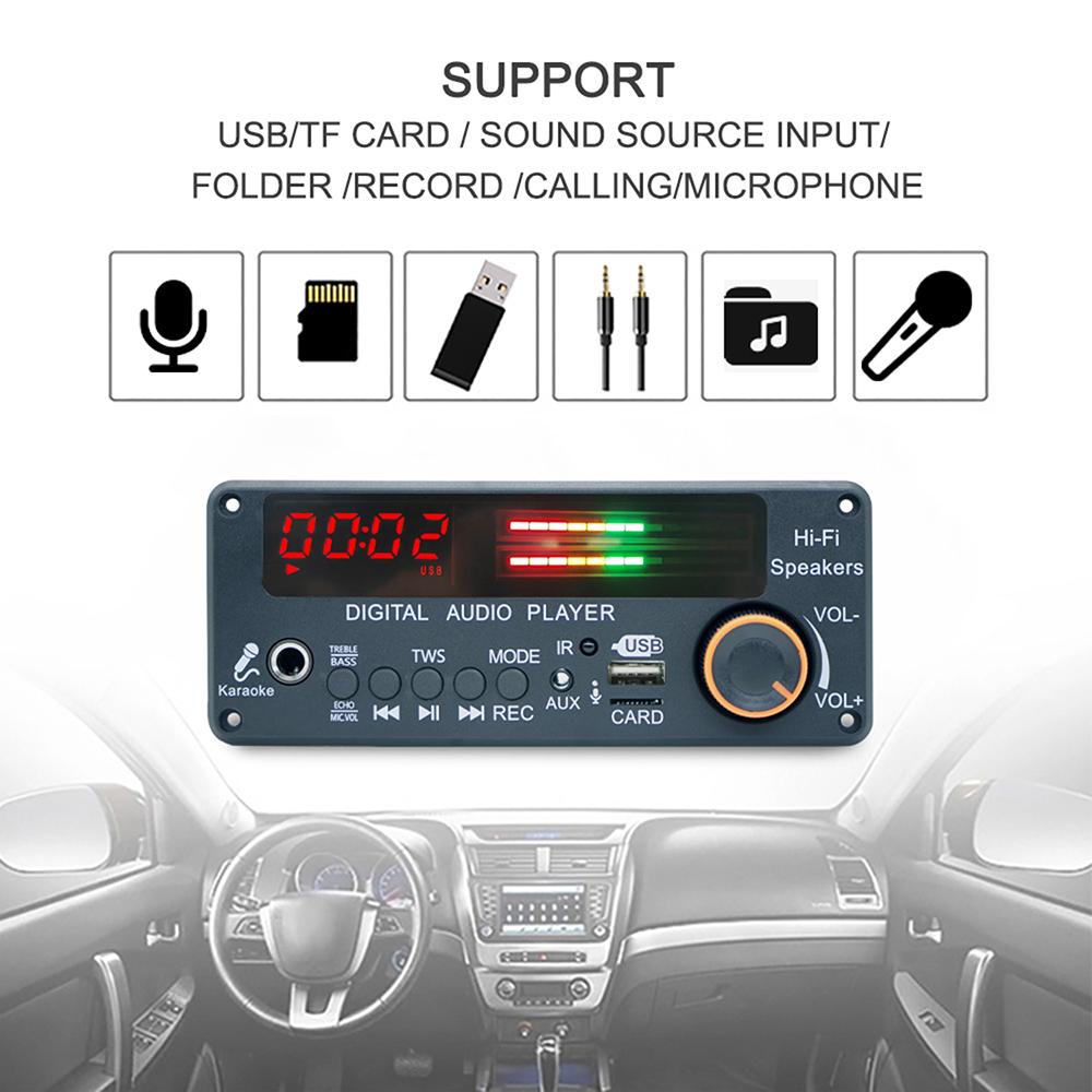 D189BT DC12V Bluetooth 5.3 MP3 Decoder Board TWS FM Radio Recording Module Support USB TF LINE IN Remote Control for Car Speaker