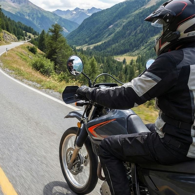 Commuters Friendly Motorcycle Rear View Mirror Angle Adjustable Rotating Handlebar Side Mirror Universal