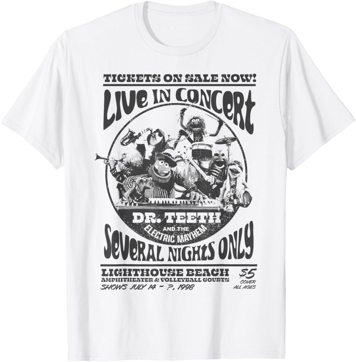Disney The Muppets Live Dr Teeth and The Electric Mayhem T- Unisex T-Shirt XXL