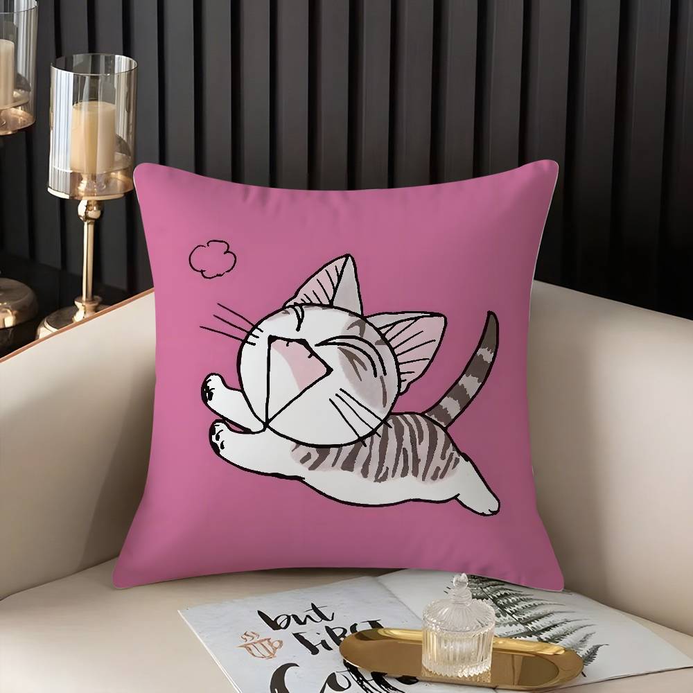 C-Chi'S Sweet Home Pillow Case Home Dorm Chair Back Short Plush Double-Sided Printing Office Nap Time Cushion Cover