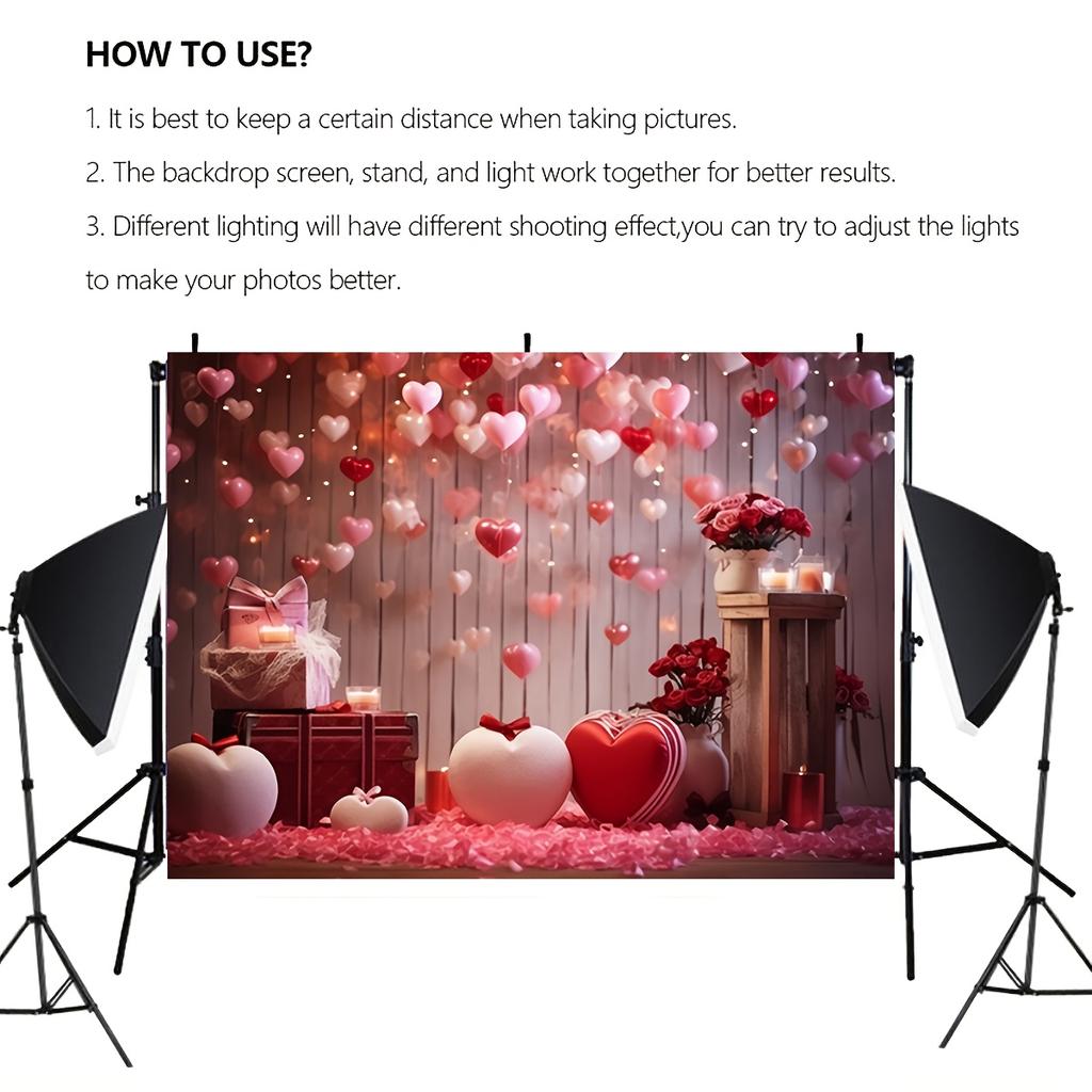 2D banner 1 piece Valentine's Day flash love romantic red balloon suitable for birthdays festivals parties
