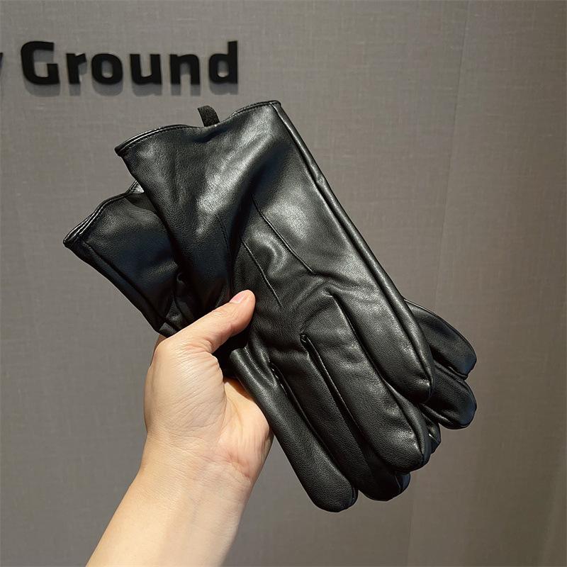 

Зимова мода маленькі шифонові заклепки перлинні білкові шкіряні рукавички п ять пальців повний сенсорний екран PU шкіряні рукавички