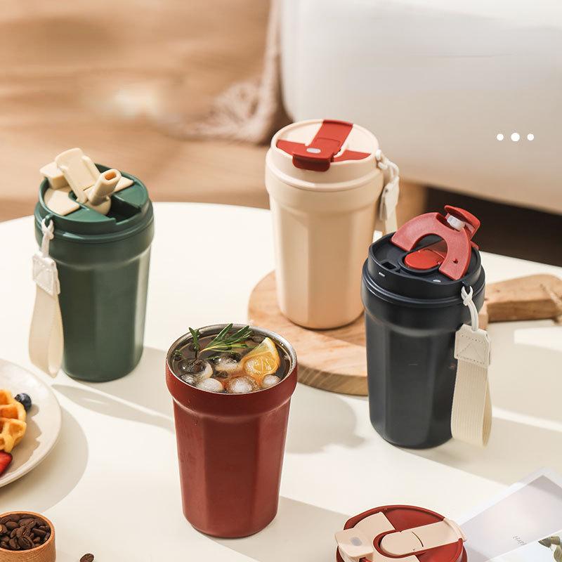 Izolovaný hrnek na kávu z nerezové oceli 316, přenosný hrnek do auta