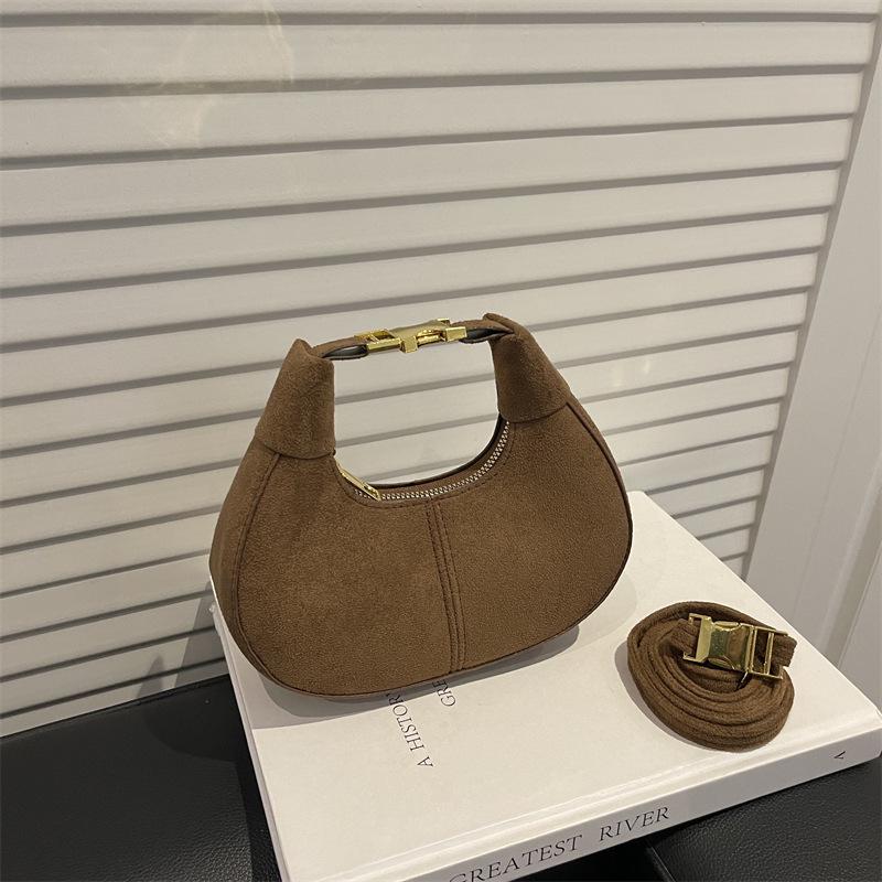 Nischenmode Textur Halbmondtasche - Herbst/Winter 2025 Trend: Einfache stilvolle Handtasche & lässige Umhängetasche