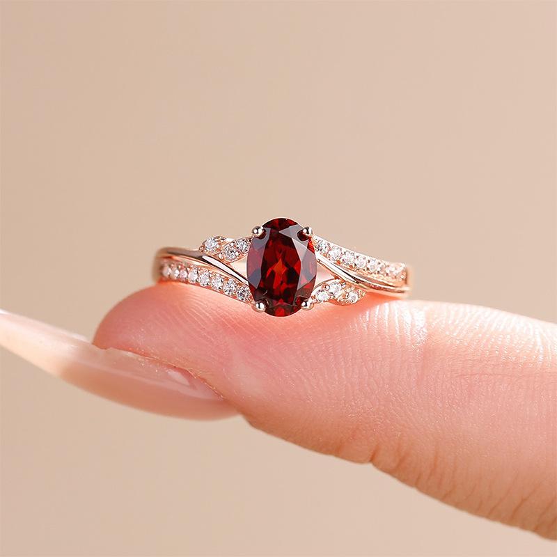 

HuiSept Fashion 925 Silver Jewelry Ring with Ruby Zircon Accessories for Women Wedding Promise Party Gift Finger Rings resizable