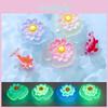 Charming Glowing Lotus Plants Resin Decor For Aquariums Eco Bottles